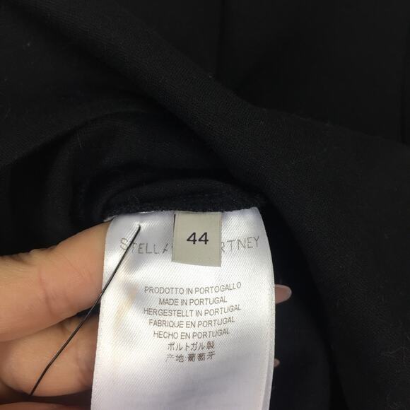 Stella McCartney Black Embellished Neck Mesh Insert Knee Length Dress Size 44 - Picture 6 of 13